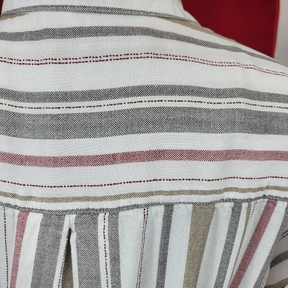 Japna White Red Brown Button Down Shirtdress Large - Picture 4 of 6